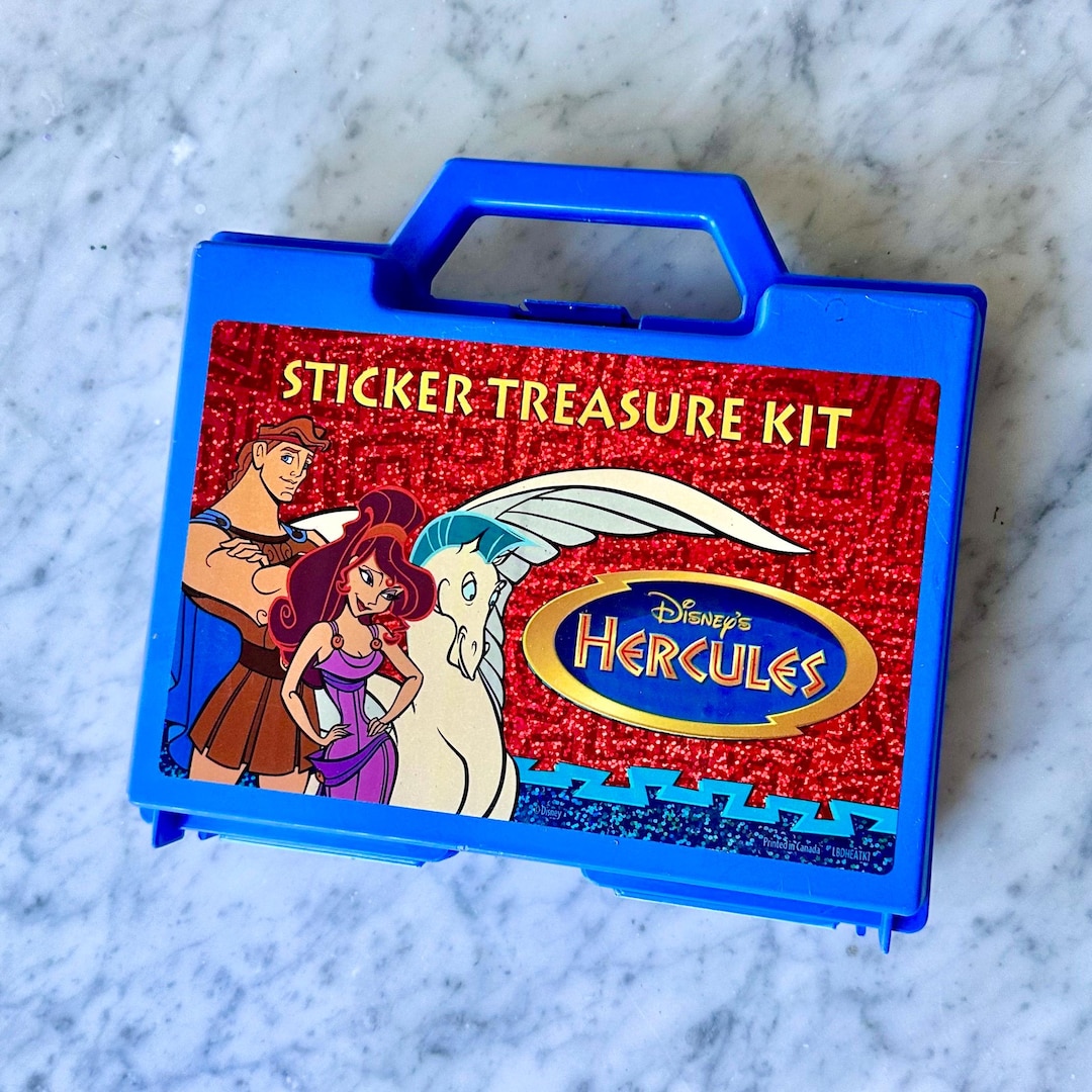 Heracles Sticker Vintage 90’s Disney Hercules “sticker Treasure Kit.” Carrying Case - Etsy
