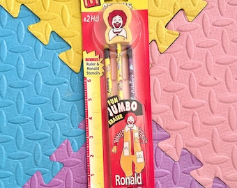Paquete de lápices y borradores McDonaldland Sanford Ronald McDonald vintage de 1995