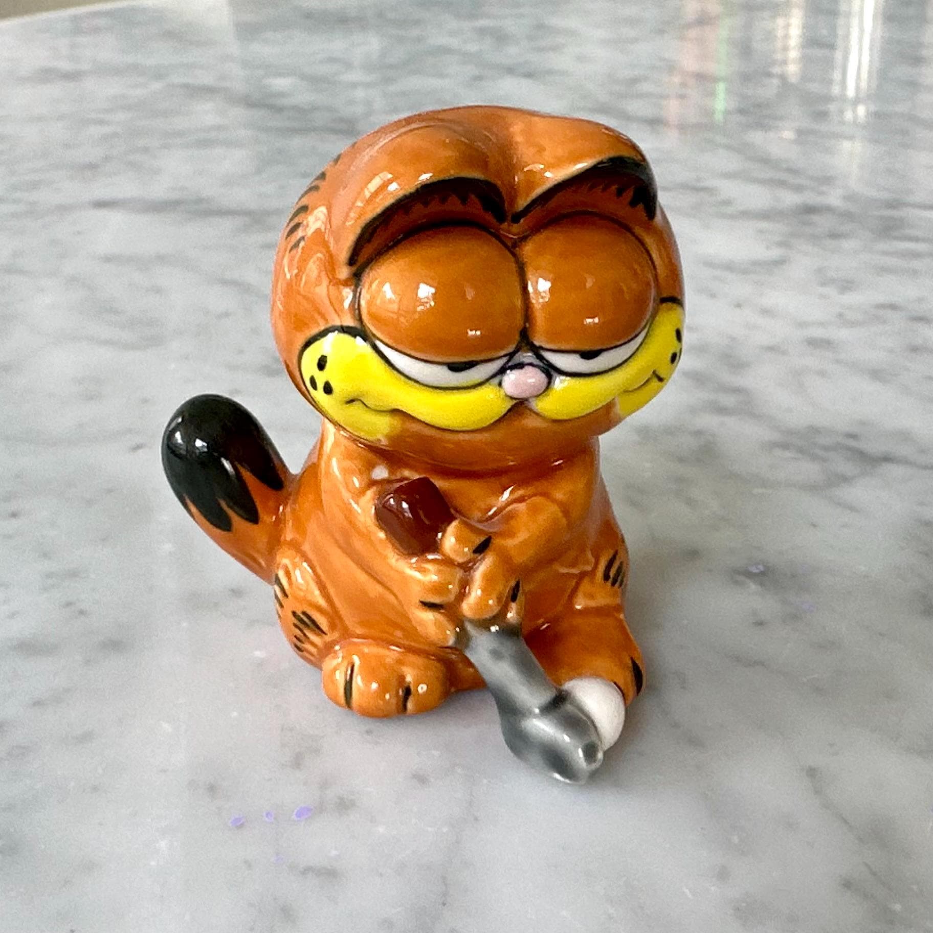 未使用品　展示品　GARFIELD　メガネ　フレーム　22KGP　アメリカ ガーフィールド セラミック メッセージ ドール フィギュア