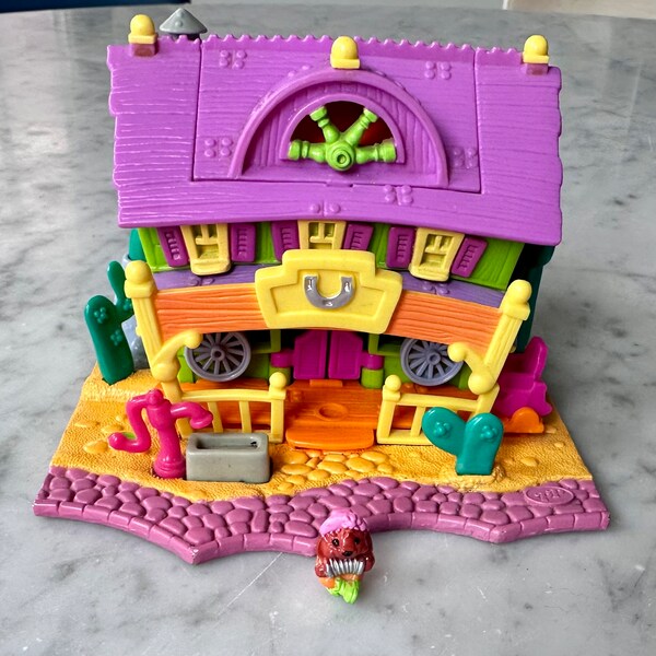 Vintage 1994 Polly Pocket Light Up Horse House With Doll Working!