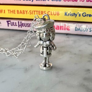 Sterling Silver Book Worm Polly Pocket Doll Necklace