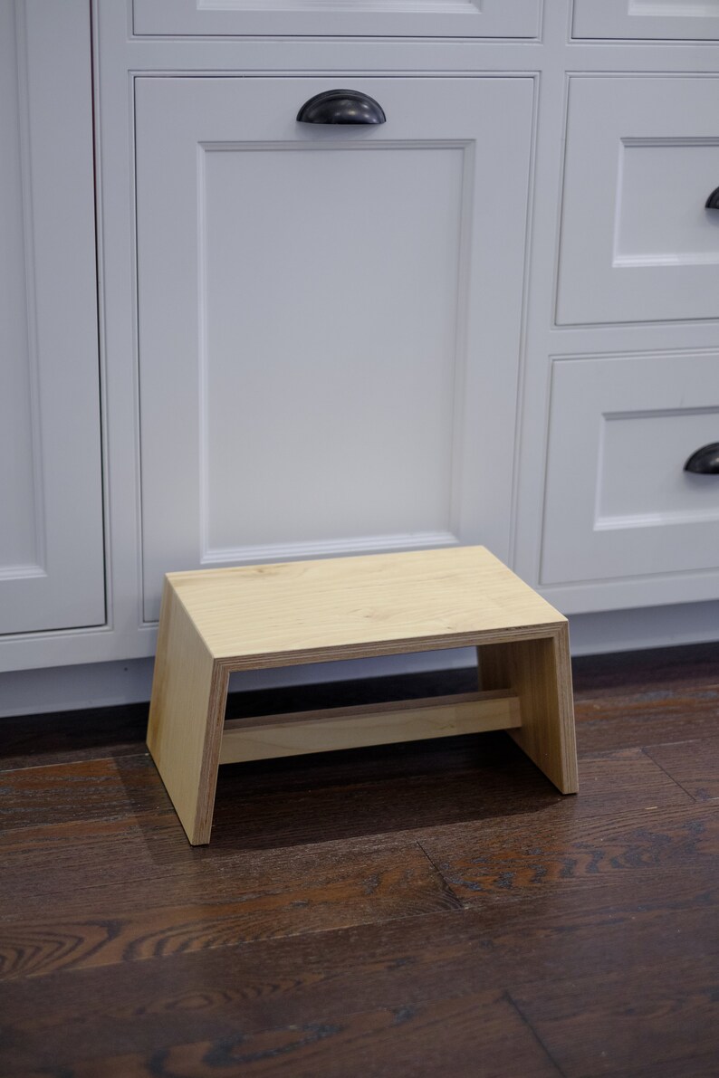 Solid Wood Modern Step Stool Etsy