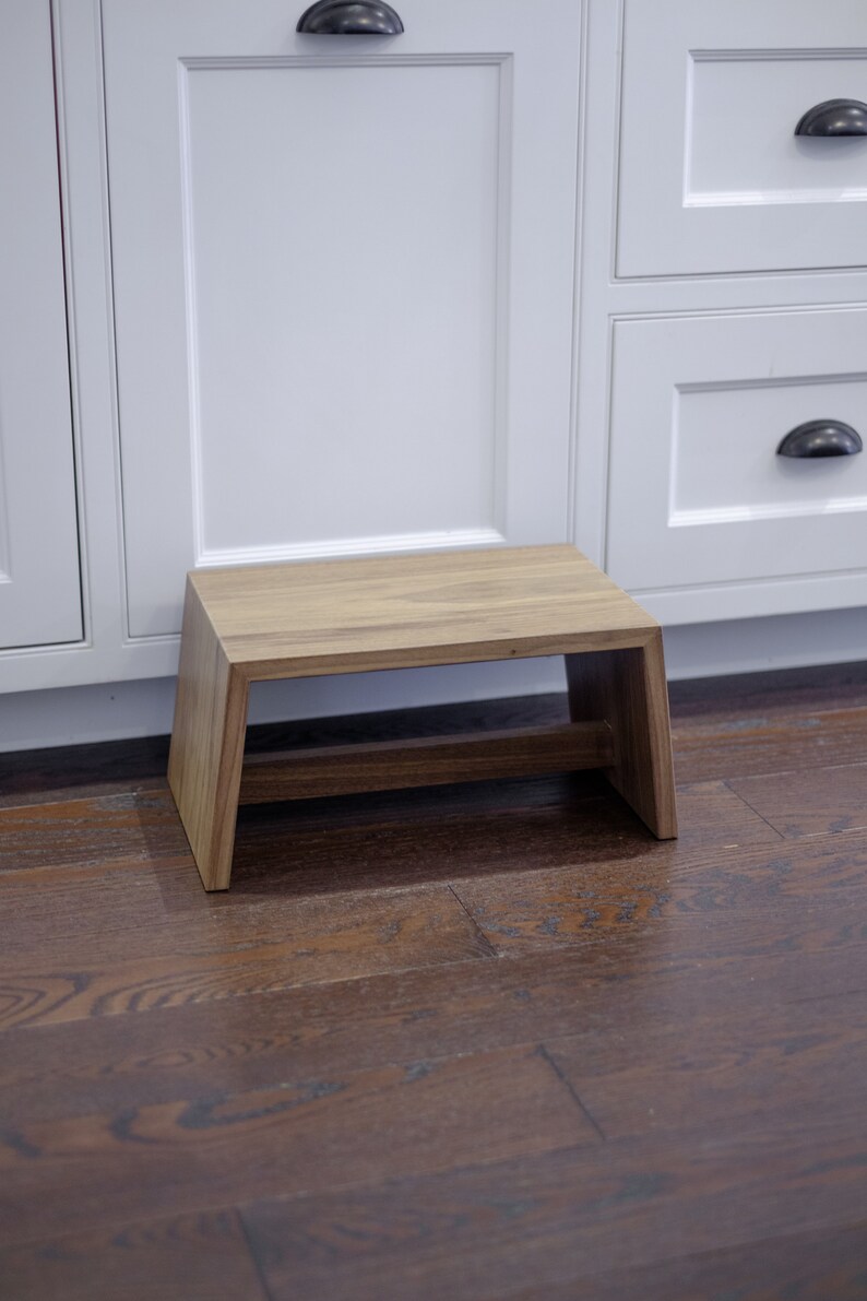 Solid Wood Modern Step Stool Etsy