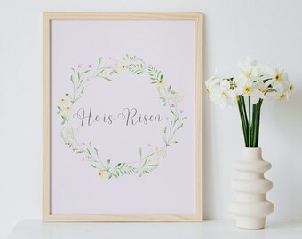 Él es Risen Easter Pink imprimible, descarga digital de impresiones de Pascua, Cristo, Pascua, impresiones de pared descargables