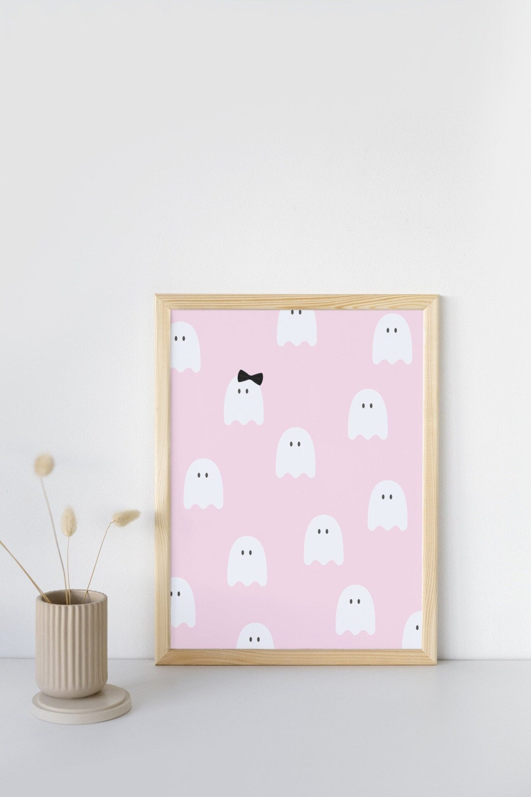 Pink Ghost Printable | Digital Download | Halloween Wall Art - Etsy