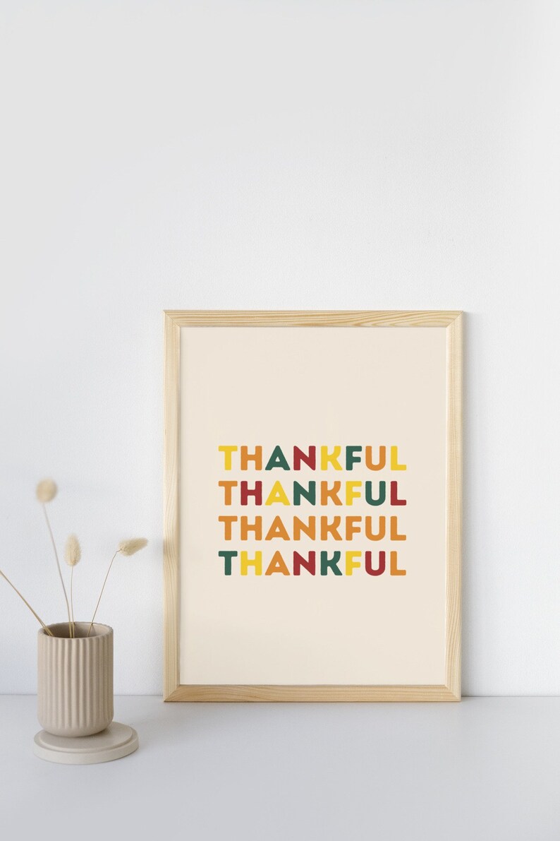 Thankful Printable | Digital Download | Thanksgiving Wall Art - Etsy