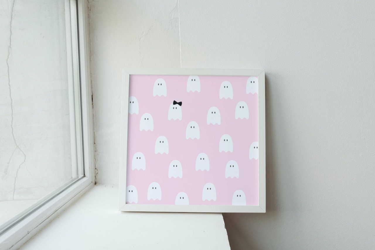 Pink Ghost Printable | Digital Download | Halloween Wall Art - Etsy