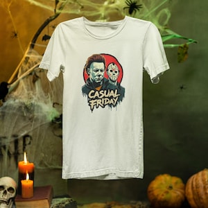 Halloween Shirt, Casual Friday Horror Icon Tshirt, Michael Myers Shirt, Jason Voorhees Shirt, Horror Legends Graphic Tee, Classic Horror Tee