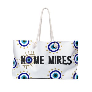 Bolsa de mano de mal de ojo, bolsa de mal de ojo, bolso de mano de mal de ojo, bolsa de mano de mal de ojo azul bolsa de fin de semana de gran tamaño, regalos de mal de ojo
