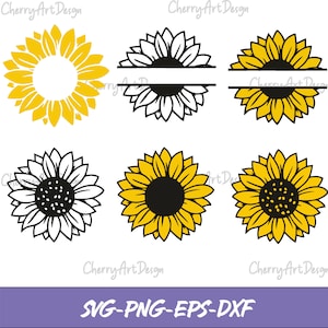 Sunflower SVG,Floral,Bundle,T-shirt,PNG,Vector,Graphic,Cricut,Silhouette,Digital,Commercial use,Instant download Svg, Png Eps Dxf