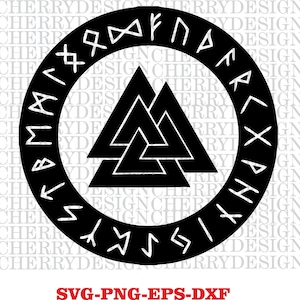Archivos SVG de Vegvisir con runas / Archivos de corte de brújula vikinga / Archivos vectoriales de símbolos vikingos / Vector de bastón mágico islandés / Símbolo nórdico