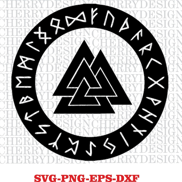 Vegvisir with Runes SVG Files | Viking Compass Cut Files | Viking Symbol Vector Files | Icelandic Magical Stave Vector | Norse Symbol