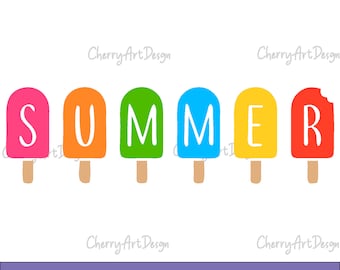 Summer Popsicles SVG, Summer sign SVG, Summer svg, Summer cut file for Cricut and Silhouette, Beach SVG, Summer print file png eps dxf svg
