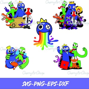 Bundle Rainbow friend svg, Rainbow friend Svg, Rainbow Friend PNG file, Rainbow Friend Clipart, Rainbow Friend Cricut Files Png/Svg/Eps/Dxf