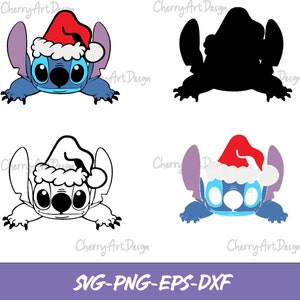 Stitch Christmas svg, Lilo and Stitch svg, Christmas  Layered cartoon svg, Stitch clipart, Instant Download Svg, Png, Eps, Dxf