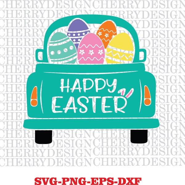 Happy Easter - Instant Digital Download - svg, png, dxf, and eps files included! Easter Bunny, Bunny Ears