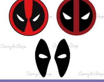 デッドプール バンドル アイテム、デッドプール Svg/Png/Eps/Dxf バンドル アイテム、デッドプール Cricut、クリップアート、ベクター カット ファイル ロゴ。