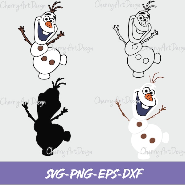 Olaf Layered SVG, Cut files, Layered, Cricut, Silhouette, Scrapbooking, Card Making, Paper Crafts, Clipart, Vinyl decal, Svg, Png, Eps, Dxf