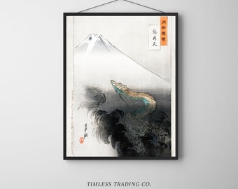 Japanese black & white poster | vintage 16th century art | Digital print| Japanese wall poster |