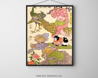 Vintage Japanese Dragon Art | Vintage digital print | Japanese art print | vintage poster