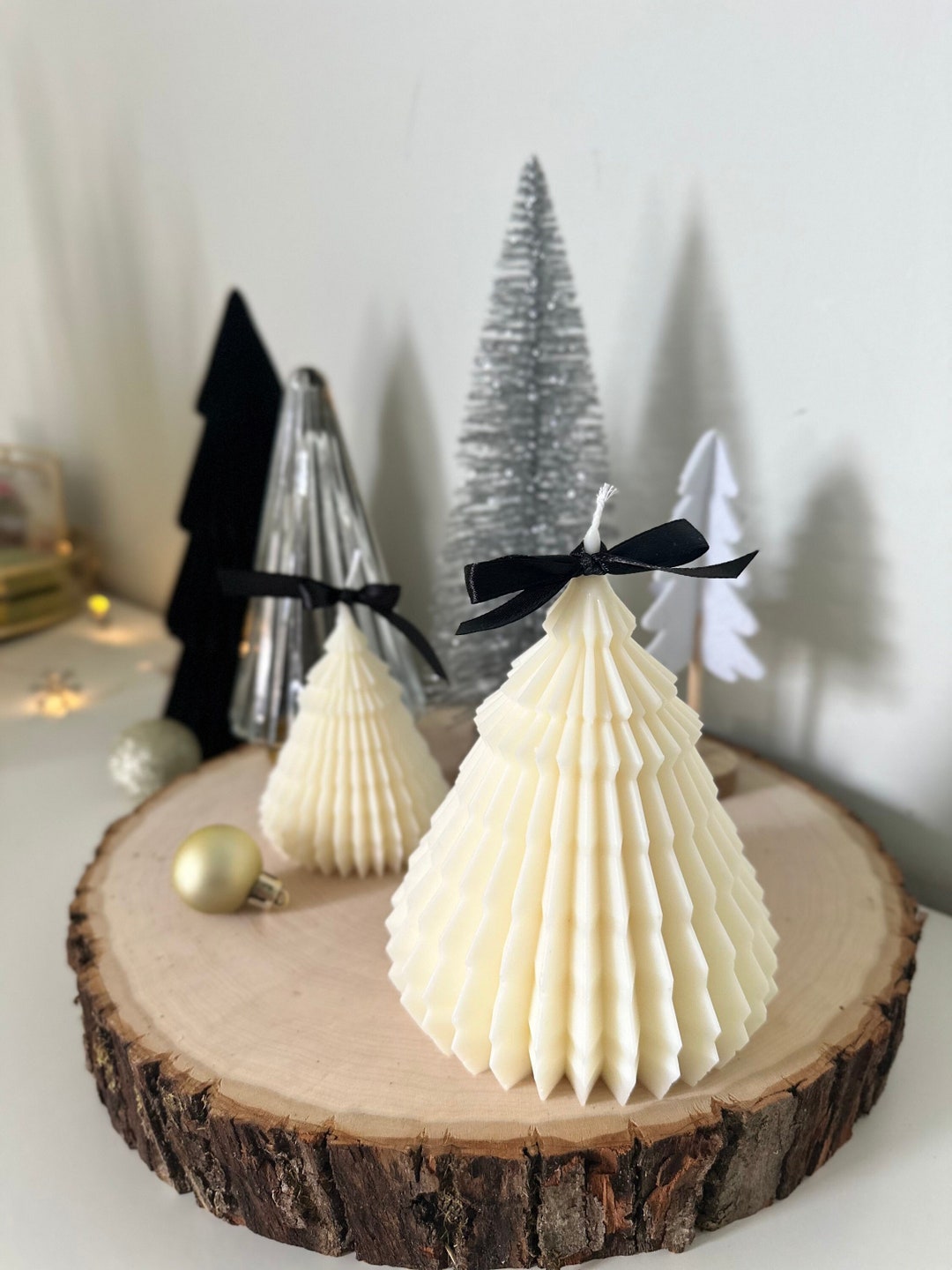 Christmas Tree Candle Candle Xmas Tree Shaped Candle Etsy