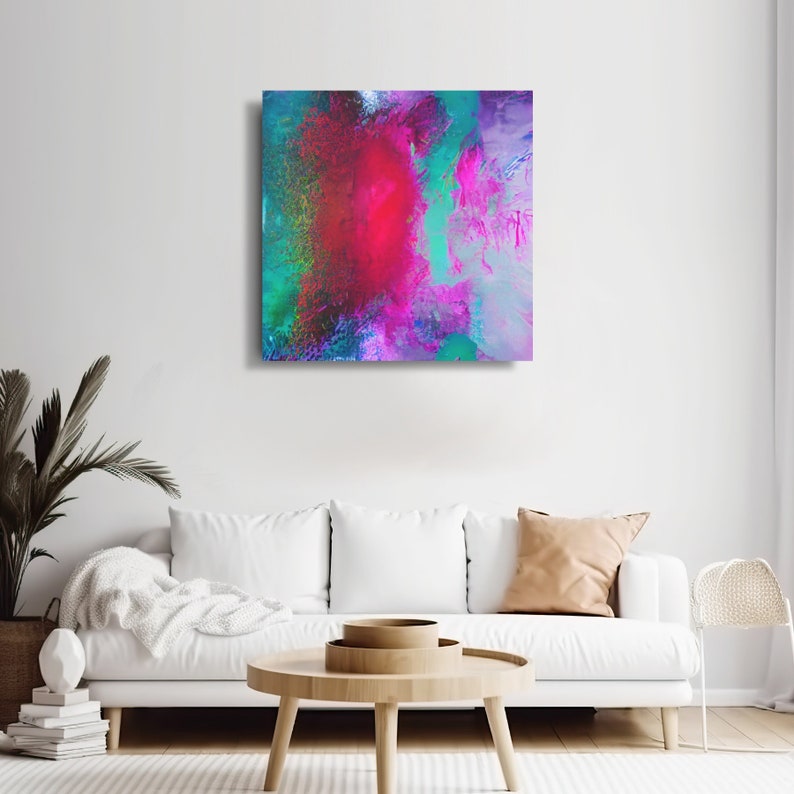 Colorful Abstract Canvas Blended Colors Printed Painting Wall Etsy