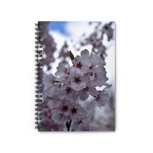 Cherry Blossom Spiral Notebook, Floral Journal, Gift for Writers, Cute Stationery, Eco-Friendly Notebook, Spring Decor