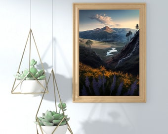 Mountain Wall Art Printable Instant Download Art Wall Print Mountain Digital Print for Home and Office Wall Decor