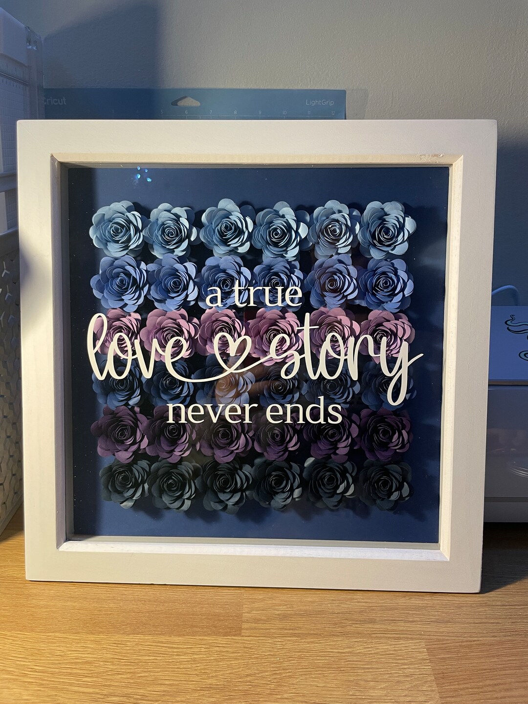 30x30cm Personalised Flower Shadow Box Frame Perfect Gift for