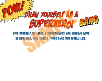 Draw Yourself as a Superhero Worksheet