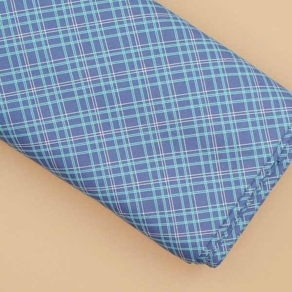 Wide Back Bee Backings & Borders Plaid Blue WB6422-BLUE - 100% Cotton