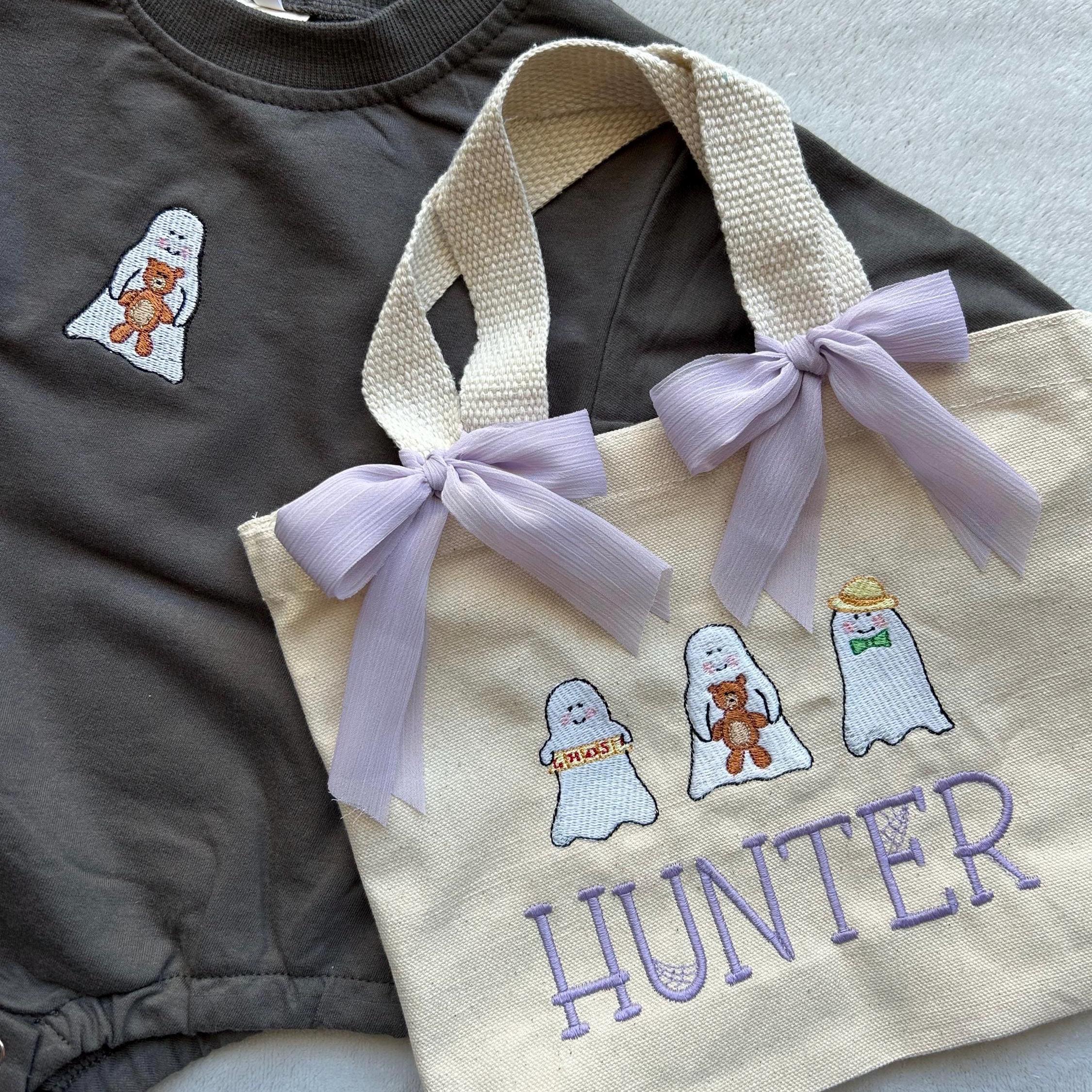 Trick or Treat Bag, Halloween Tote Bag, Halloween Candy Bag, Custom Name Bag, Cute Halloween, Glow in the Dark Bag, Personalized Candy Bag