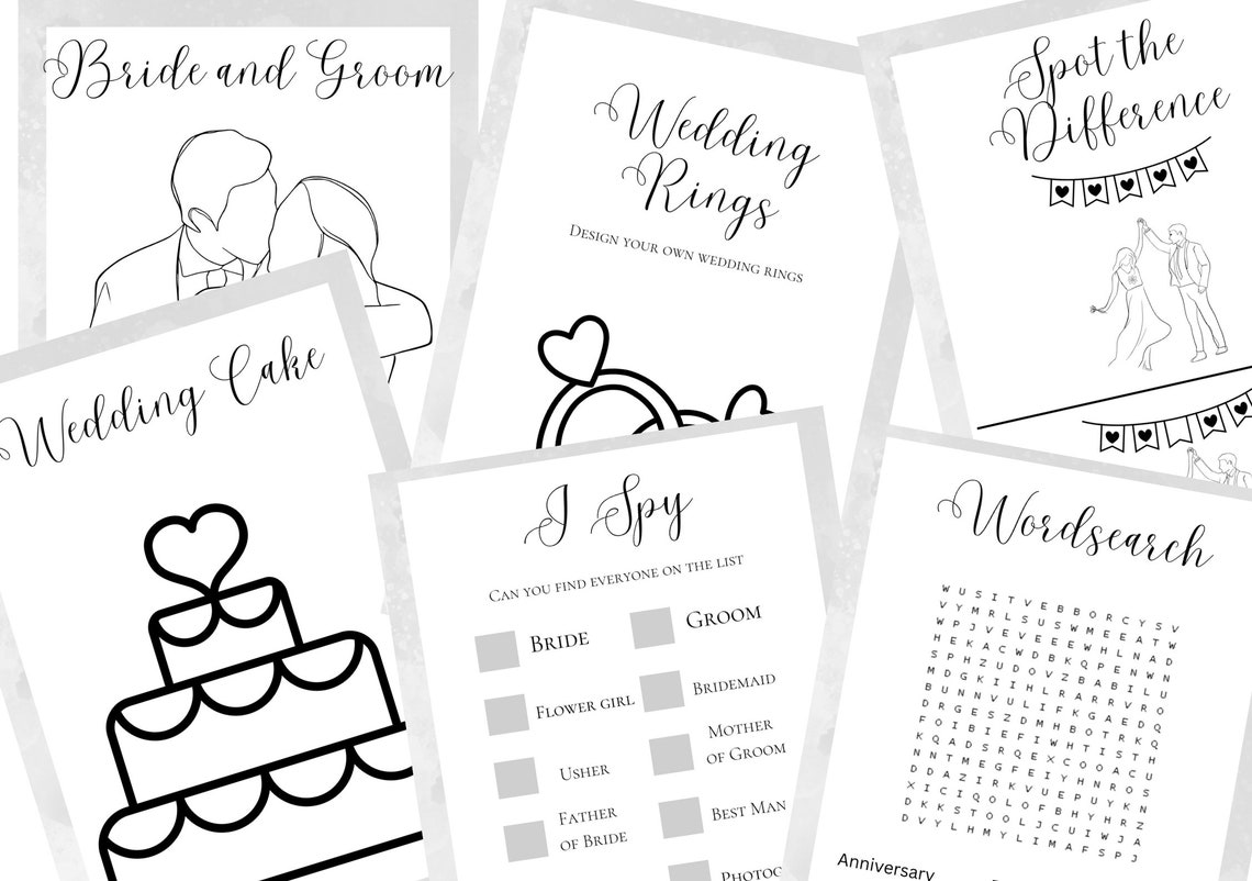 Kids Wedding Activity Pack Wedding Activity Pack for Kids Etsy