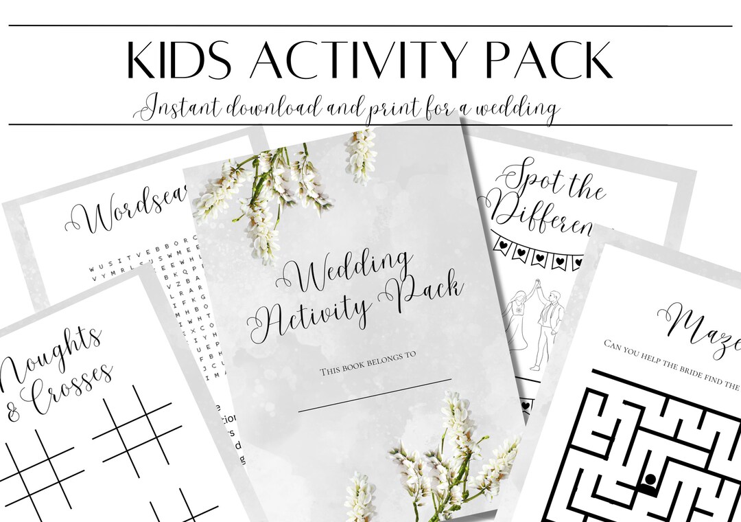 Kids Wedding Activity Pack Wedding Activity Pack for Kids Etsy
