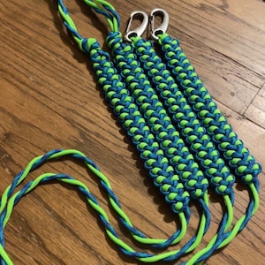 Rod & Reel leashes design #10 - made custom to order any colors 2 to 8 ft long