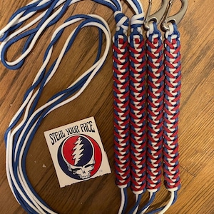 Fishing rod leashes in design #3 - custom to order 2 to 8 ft in any color combination