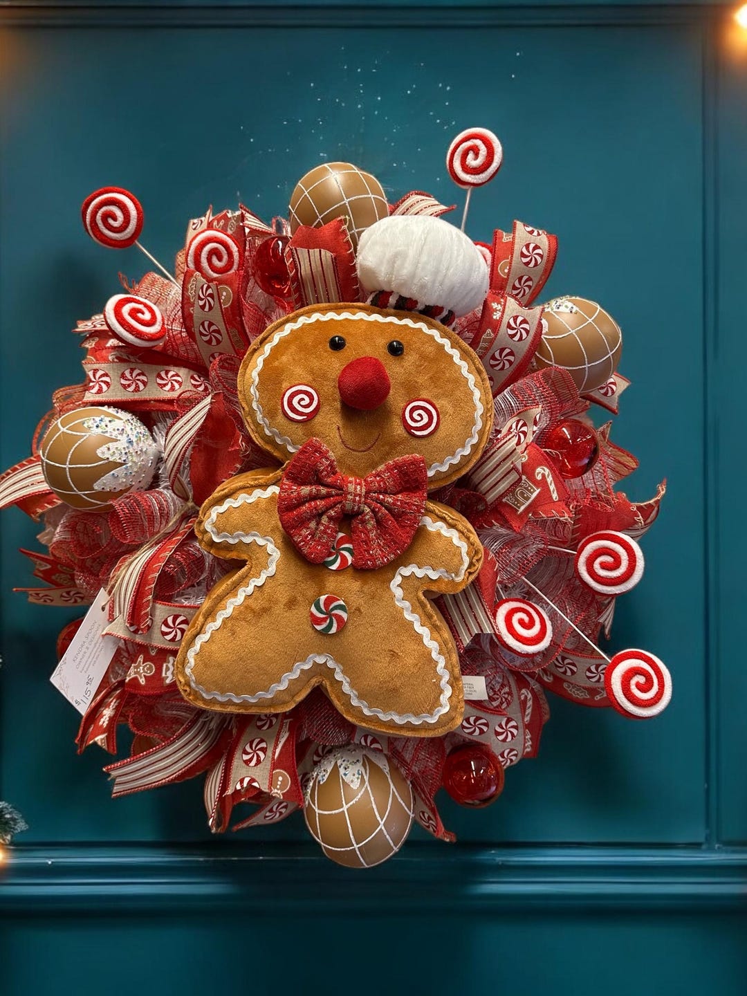 Gingerbread Man Christmas Wreath: Holiday Candy Decor - Etsy