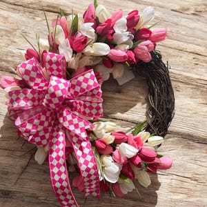 Spring Beautiful, Hot pink tulips, All Seasons Wreath