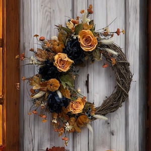 Décoration de porte d'automne, couronne d'automne, couronne de Thanksgiving