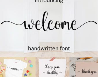 Elegant Calligraphy Font, Feminine Script, Wedding Invitation (SVG, Digital Font)