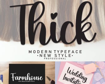 Thick Font, Calligraphy Font, Handwritten Font, Invitation Font, Fonts for Cricut, Script Font, Procreate Fonts