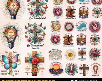 Christian Bible Quotes PNG Clipart Bundle (Digital Download)