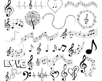 Music Notes SVG,Music Notes PNG,Music note,Clipart,Bundle,DXF,Cut File,Cutting Files,Cricut,Silhouette,Instant download_CF250
