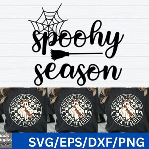 You Can't Scare Me I'm A Teacher SVG PNG, leraar Halloween Svg, Spooky Teacher Svg, Halloween Party School Svg, png-sublimatie ontwerpen