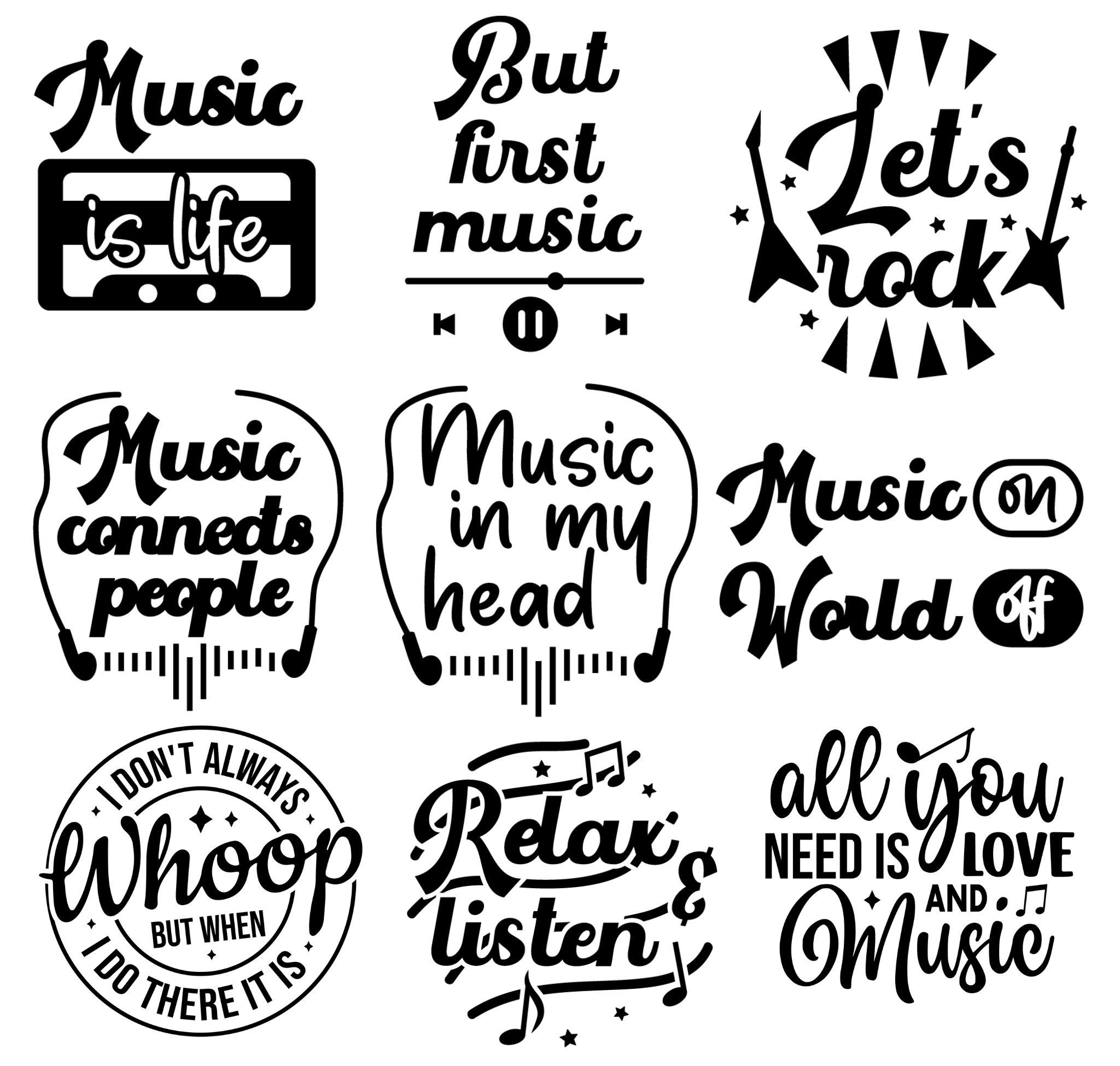 Music Quotes Bundle Svg Png Pdf, Musical Bundle Svg, Musician Gift ...