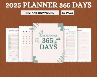 2025 Planner 365 Days I Canva Link I PDF I Instant Download | Digital Planners | goal planner