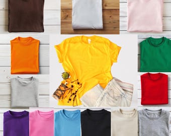 Bella Canvas 3001 Mockup Bundle, BC 3001 T-Shirt Bundle, Pod Mock, Blank T-Shirts, Woman Model Template Digital Instant Download Trendy