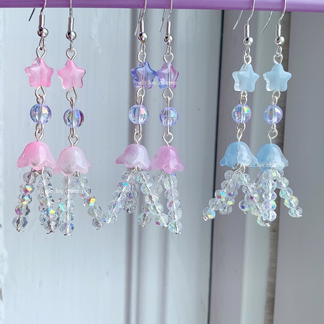 Beaded Jellyfish Earrings Etsy