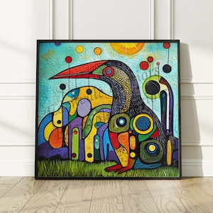 Incorniciato / NORVAL MORRISSEAU Wall Art / Visione vibrante ispirata all'iconico e rinomato artista indigeno, poster con cornice in legno / Spedizione gratuita
