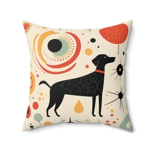 MID CENTURY MODERN || Indoor Pillow Atomic Dog Modern Living Room Home Decor Bespoke Housewarming Gift Unique Wedding Gift For Couples